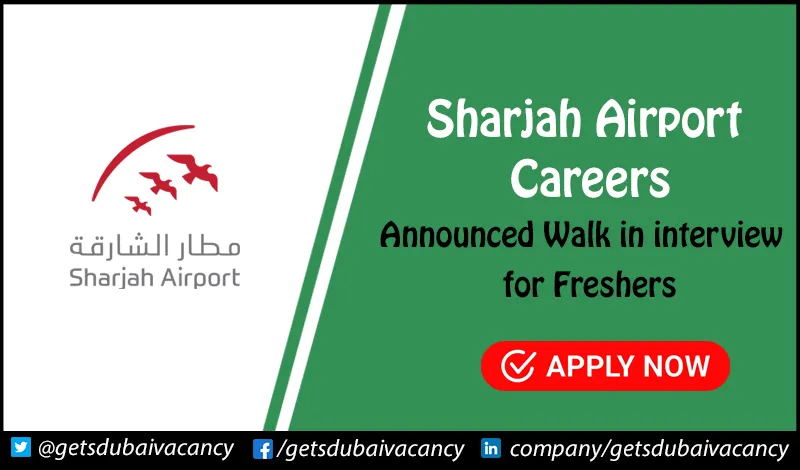 Sharjah Airport Careers for Freshers & Females | Apply Online Sharjah Airport Careers